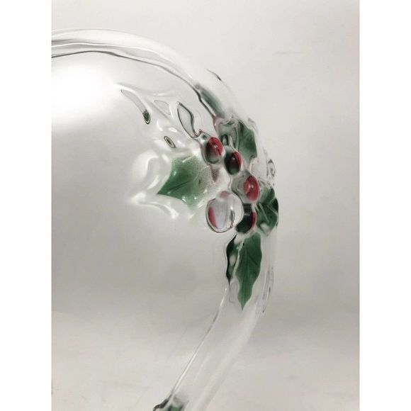 Celebrations by Mikasa Heart Shaped Poinsettia Dish Holiday Bloom 10.5” Glass - Picture 6 of 9